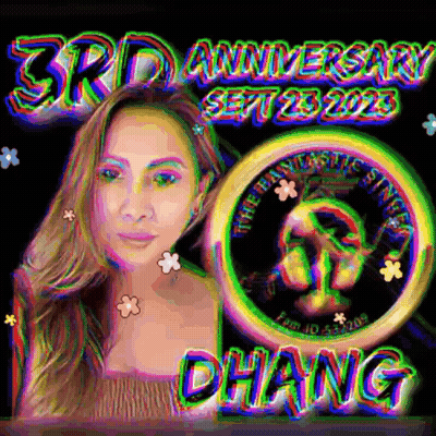 A 3Rd Anniversary Poster With A Woman And Flowers GIF