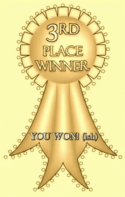 A 3Rd Place Winner Ribbon That Says You Won GIF