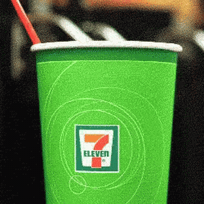 A 7 Eleven Cup With A Straw In It GIF