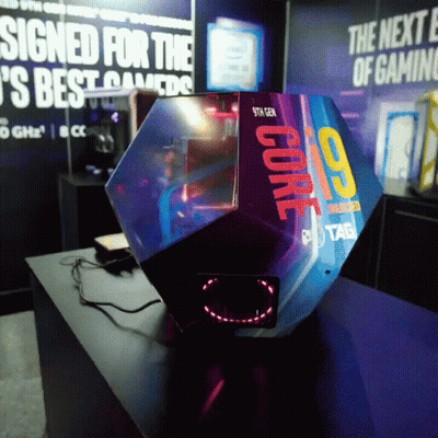 A 9Th Gen Intel Core I9 Processor Is Displayed On A Table GIF