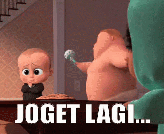 A Baby From The Boss Baby Is Looking At A Fat Man Holding A Pacifier GIF