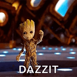Baby Groot Flexing On Stage GIF