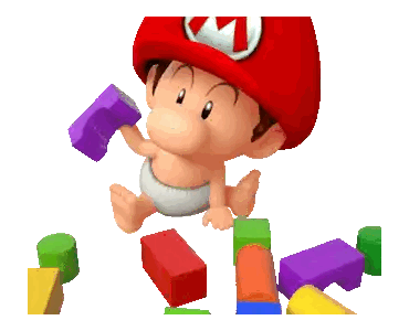 A Baby In A Diaper Is Playing With Blocks Sticker