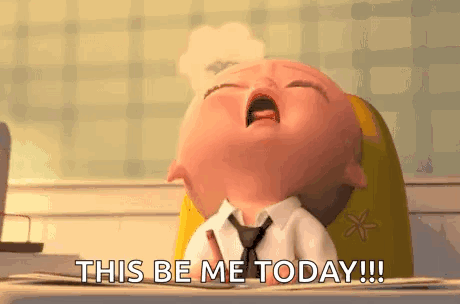 A Baby In A Suit And Tie Is Crying While Sitting At A Desk . GIF