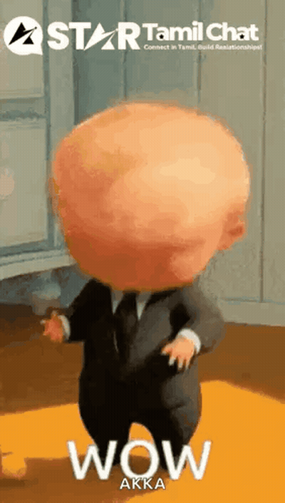 A Baby In A Suit And Tie Is Dancing With The Words Wow Akka On The Bottom . GIF