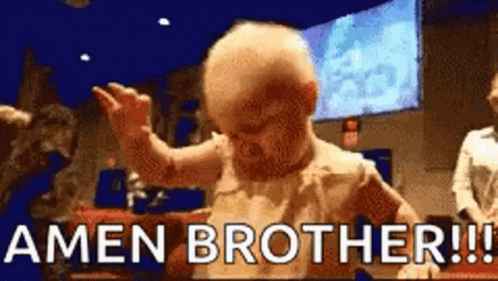 A Baby Is Dancing In A Church And Says Amen Brother !!! GIF