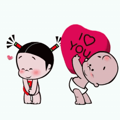 A Baby Is Holding A Heart That Says `` I Love You '' . GIF