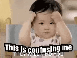 A Baby Is Making A Funny Face With His Hands On His Head . GIF