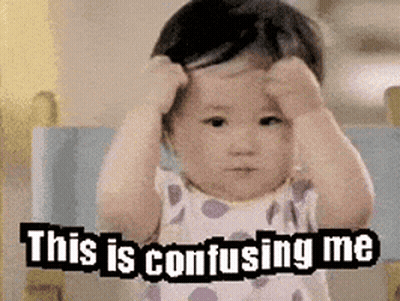 A Baby Is Making A Funny Face With The Words This Is Confusing Me Written Above It . GIF