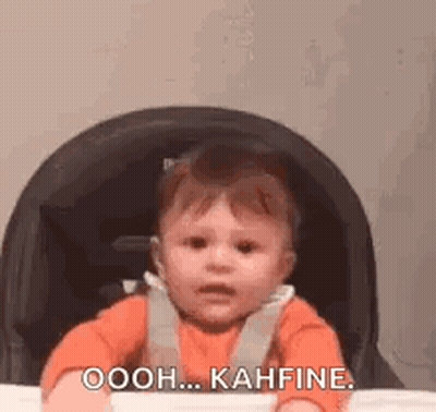 A Baby Is Sitting In A Car Seat And Saying Oooh ... Kahfine . GIF