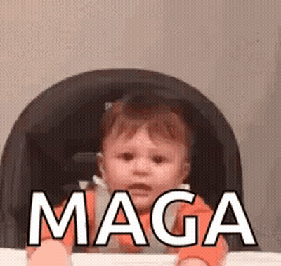 A Baby Is Sitting In A High Chair And Making A Funny Face . GIF