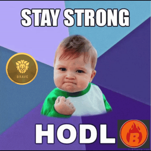 A Baby Making A Fist With The Words Stay Strong Hodl Below It GIF