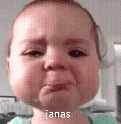 A Baby Making A Sad Face With The Word Janas On The Bottom GIF