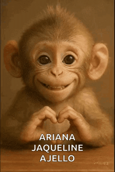 A Baby Monkey Is Making A Heart Shape With Its Hands GIF