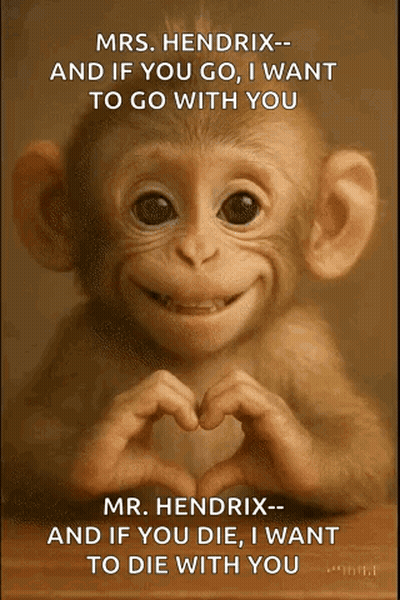 A Baby Monkey Is Making A Heart Shape With Its Hands . GIF