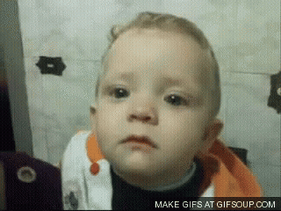A Baby With A Sad Look On His Face And The Words Make Gifs At Gifsoup.com Below It GIF