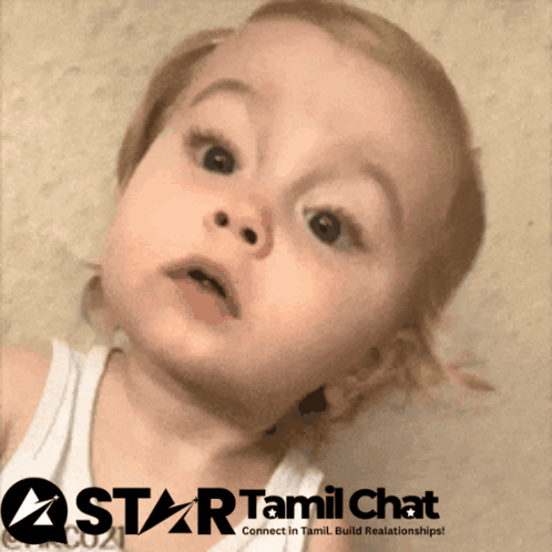A Baby With A Star Tamil Chat Logo Behind Him GIF