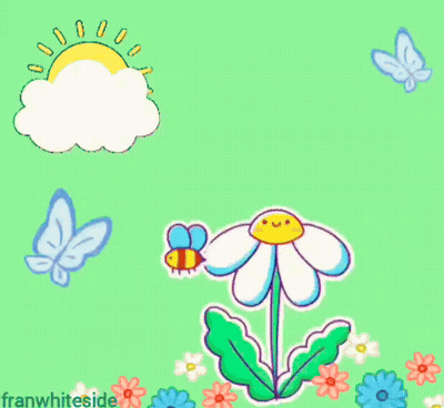 A Back To School Greeting Card With A Flower And Butterflies GIF