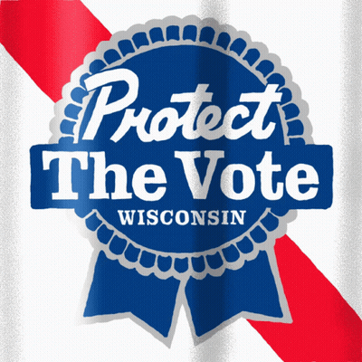 A Badge That Says Protect The Vote Wisconsin GIF