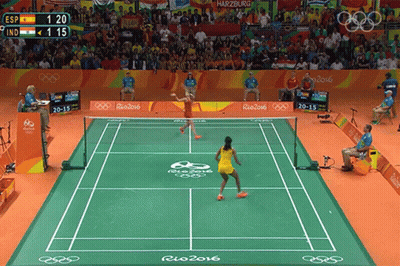 A Badminton Match Is Being Played In Rio 2016 GIF