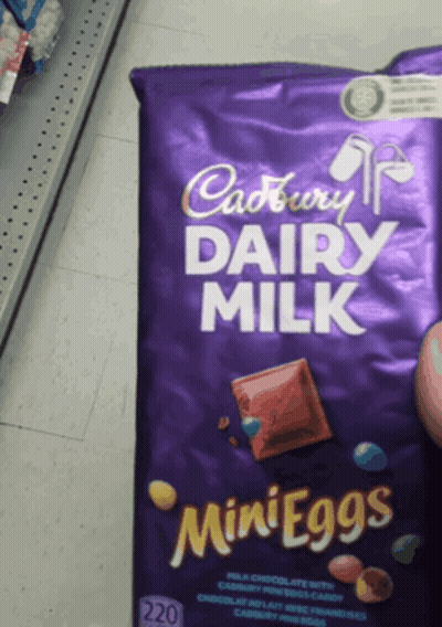 A Bag Of Cadbury Dairy Milk Minieggs Chocolate GIF
