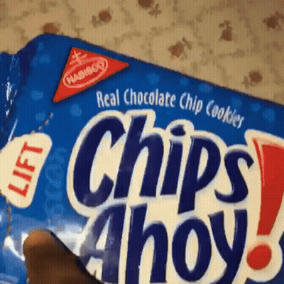 A Bag Of Chips Ahoy Real Chocolate Chip Cookies Is Being Opened GIF
