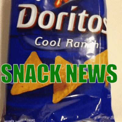 A Bag Of Doritos Cool Ranch Chips With Snack News Written In Green GIF