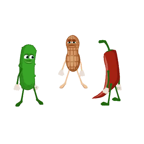 A Bag Of Hampton Farms Spicy Dill Pickle Peanuts With Arms And Legs Sticker