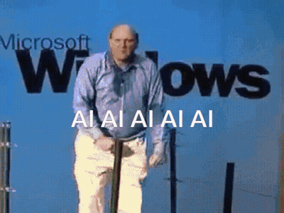 A Bald Man In A Blue Shirt Is Clapping His Hands And The Words Ai Ai Ai Ai Are Visible GIF