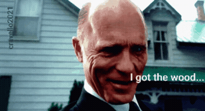 A Bald Man In A Suit And Tie Is Smiling And Says " I Got The Wood " GIF