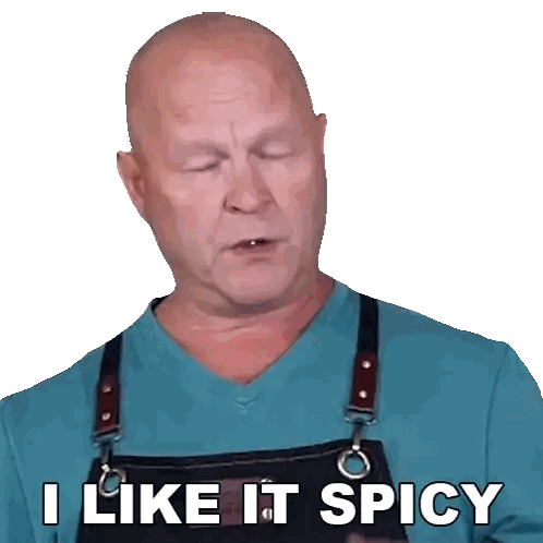 A Bald Man In An Apron Says I Like It Spicy Sticker