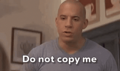 A Bald Man Is Saying Do Not Copy Me . GIF
