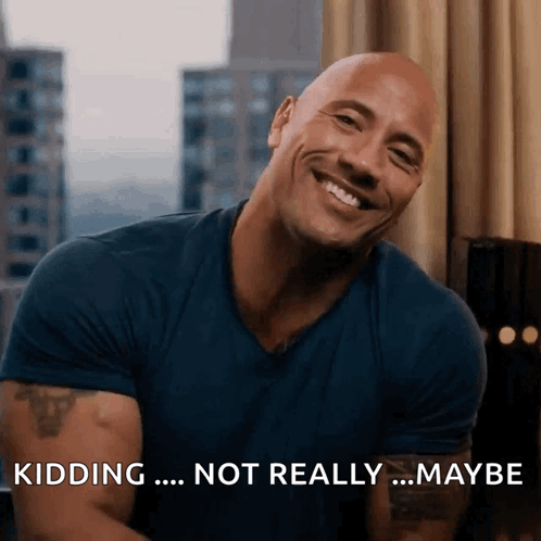 A Bald Man Is Smiling With The Words Kidding Not Really Maybe Written Below Him GIF