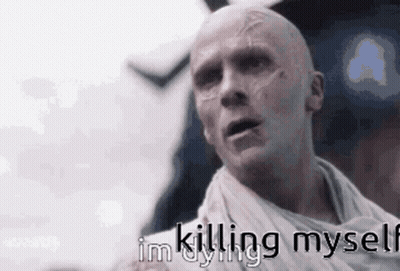A Bald Man Is Talking About Killing Myself In A Movie . GIF
