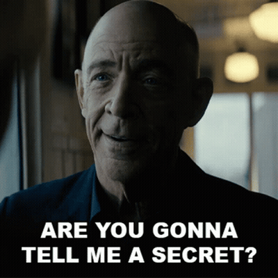 A Bald Man Says " Are You Gonna Tell Me A Secret ? " GIF