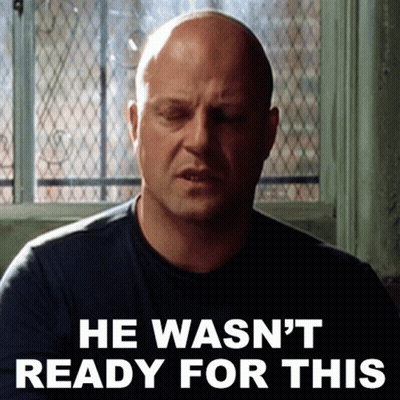 A Bald Man Says He Wasn 'T Ready For This In Front Of A Window GIF