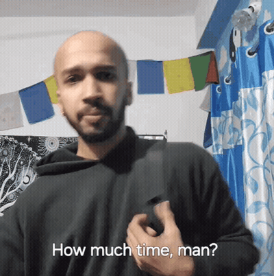 A Bald Man Says How Much Time Man GIF