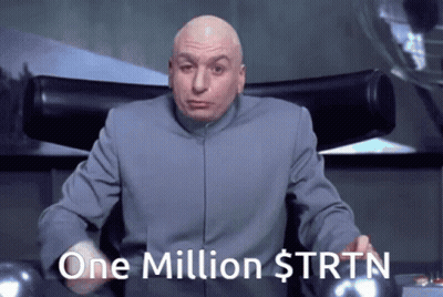 A Bald Man Sitting In A Chair With The Words One Million $ Trtn GIF