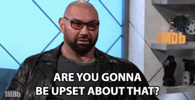 A Bald Man Wearing Glasses And A Leather Jacket Says Are You Gonna Be Upset About That GIF