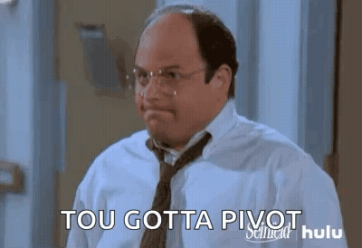 A Bald Man Wearing Glasses And A Tie Is Standing In Front Of A Door And Says `` Tou Gotta Pivot '' . GIF