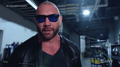 A Bald Man Wearing Sunglasses And A Leather Jacket With The Words Happy Birthday Ric On The Bottom GIF