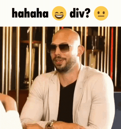 A Bald Man Wearing Sunglasses And A White Jacket Is Laughing With The Words " Hahaha Div " Below Him GIF