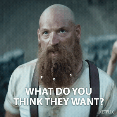 A Bald Man With A Beard And Suspenders Says What Do You Think They Want GIF