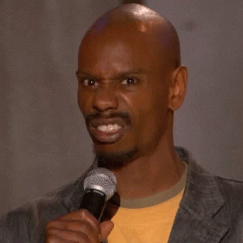 A Bald Man With A Beard Is Holding A Microphone In His Hand And Making A Funny Face . GIF