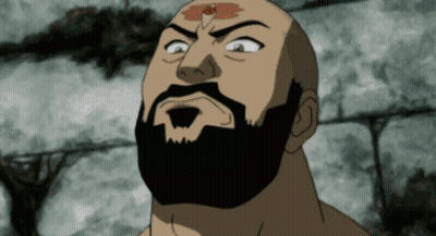 A Bald Man With A Beard Is Looking Up At The Sky GIF