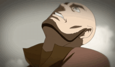 A Bald Man With A Beard Is Looking Up GIF