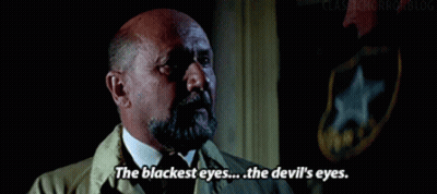 A Bald Man With A Beard Is Saying The Blackest Eyes The Devil 'S Eyes GIF