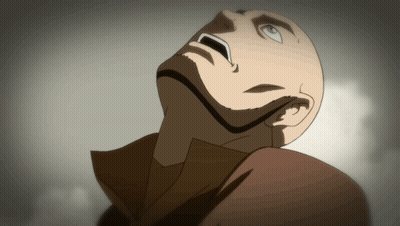 A Bald Man With A Beard Looks Up Into The Sky GIF