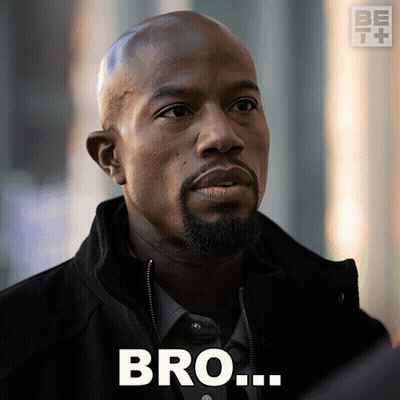 A Bald Man With A Beard Says Bro In White GIF