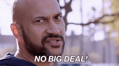 A Bald Man With A Beard Says " No Big Deal " GIF
